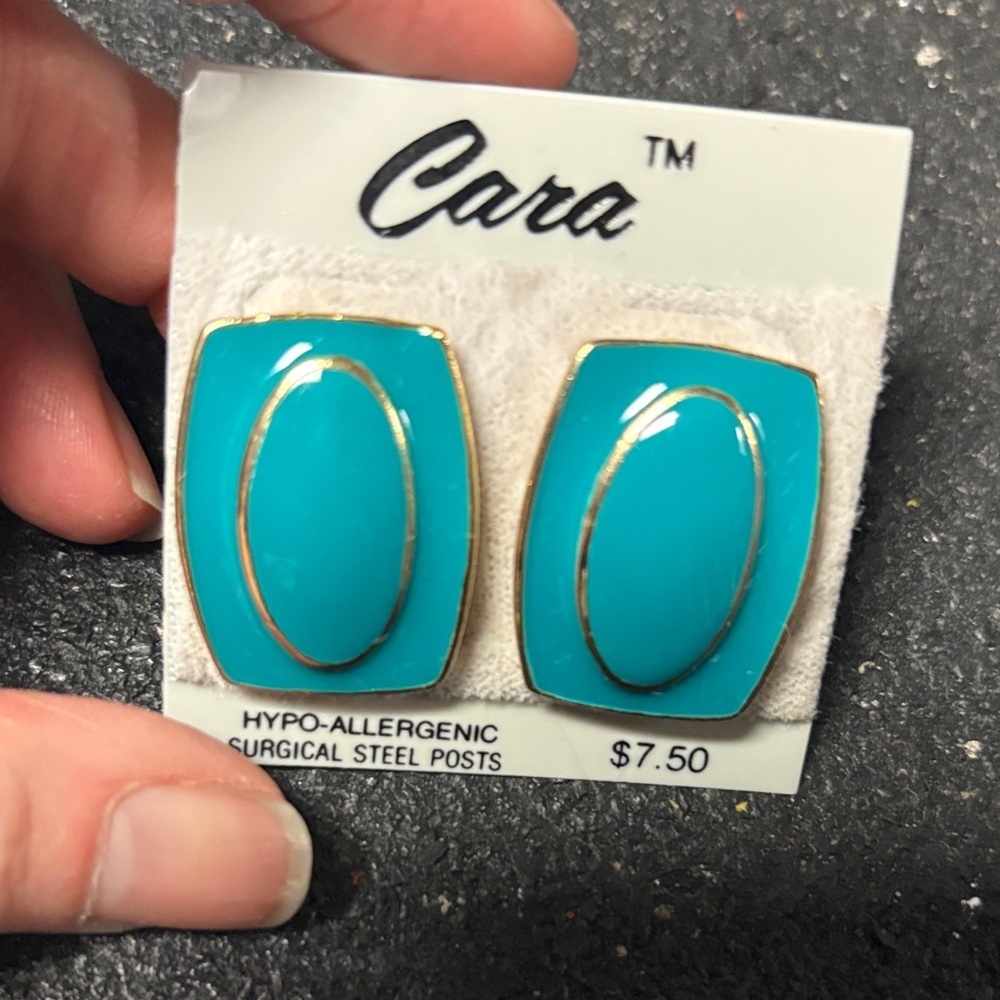 Cara 90s Blue & Gold  Earrings